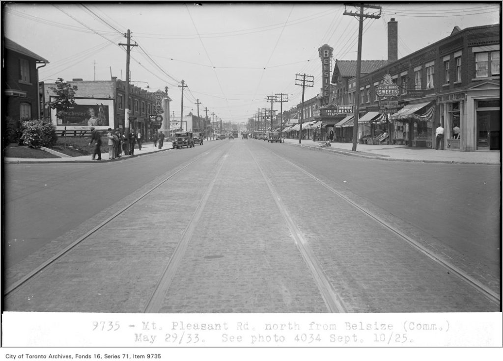 Mount Pleasant Rd, north, from Belsize, (see photo 4034, Sept. 10/25), (Commercial Department)
